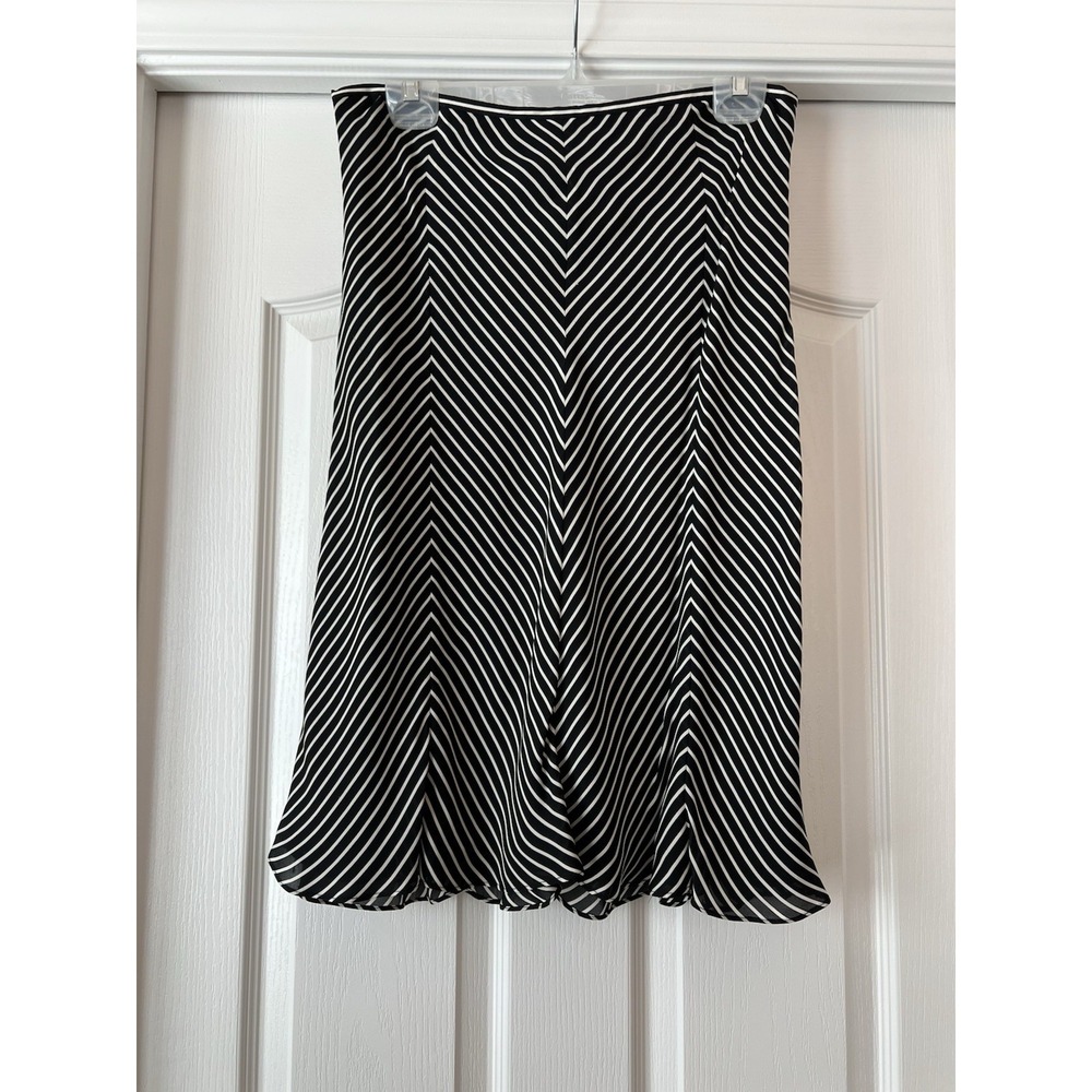 Vintage MICHAEL KORS WOMENS Silk BLACK SKIRT SIZE 8 Striped Fairycore Whimsigoth